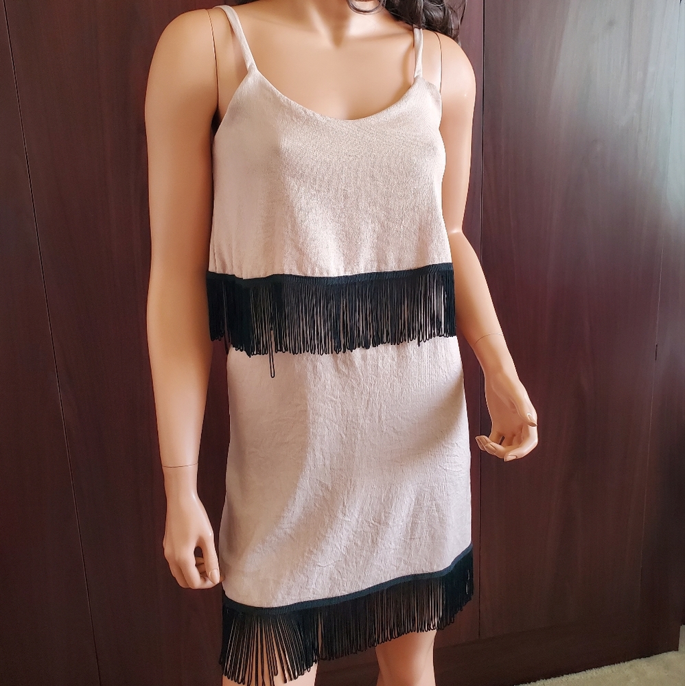 Audrey 3+1 Sleeveless Fringe Dress